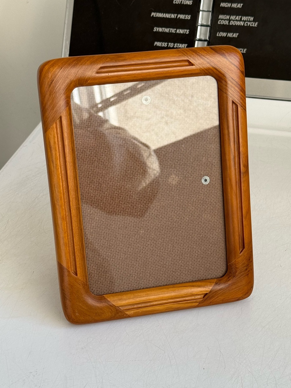 5x7" Photo Size Vintage Teakwood Picture Frame Made in Thailand MCM Shelf Decor